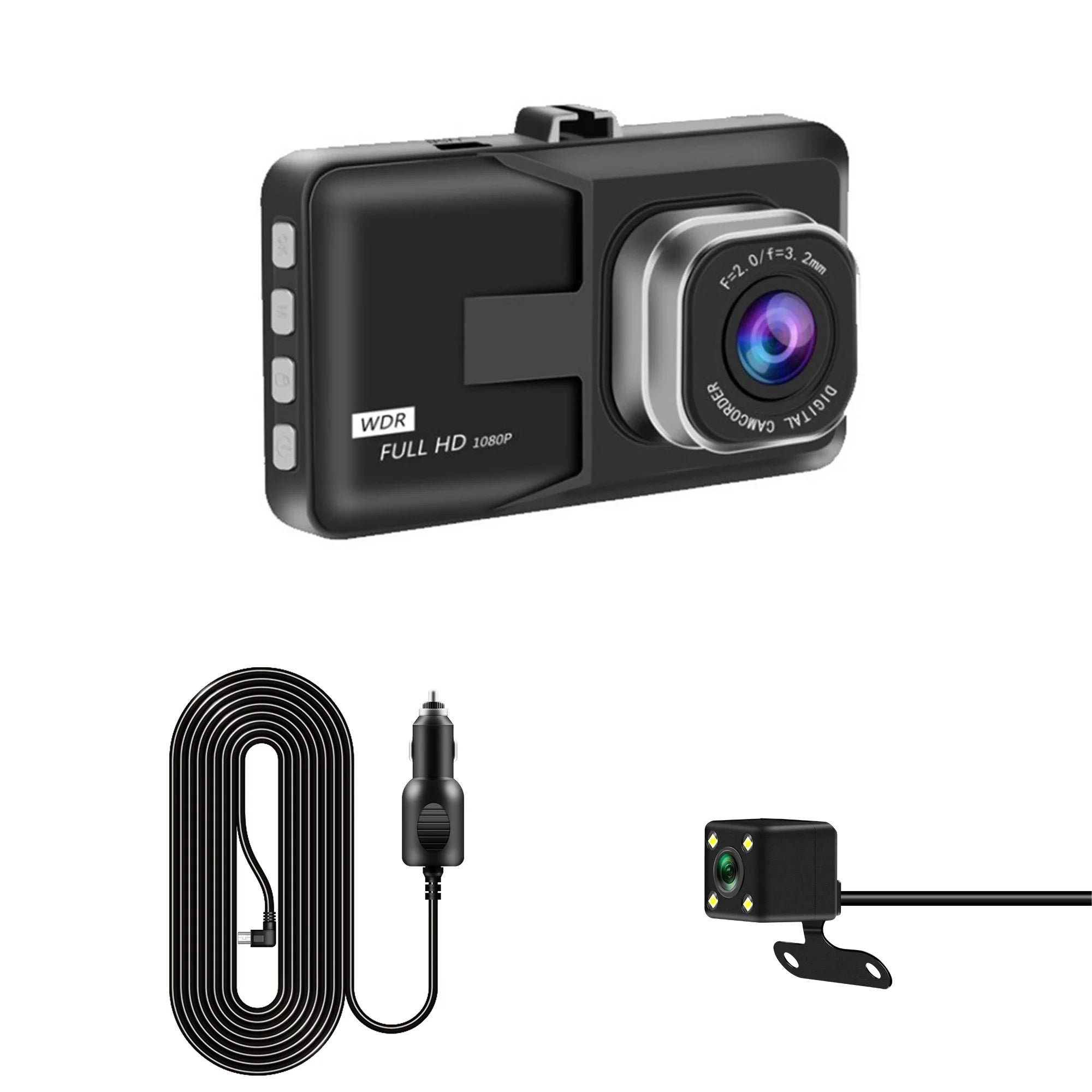 Car Dash Camera 3 Inch Driving Video 1080P Car Auto DVR Loop Recorder for Front and Rear Night Vision G-Sensor Car Accessories