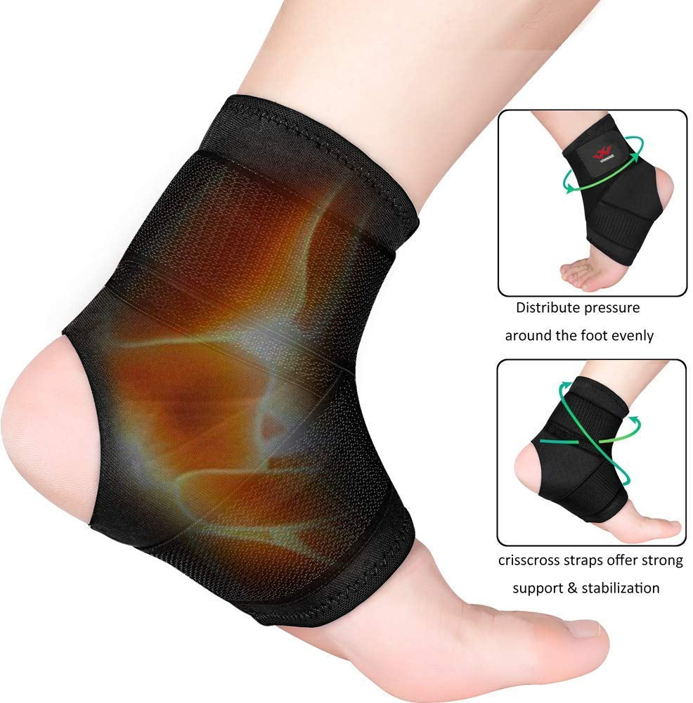 Ankle Brace, 2 Pack Breathable & Strong Ankle Brace for Sprained Ankle, Stabilize Ligaments, Prevent Re-Injury, Ankle Braces for Men & Women with Adjustable Wrap, Ankle Support for Men