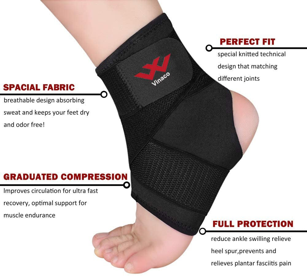 Ankle Brace, 2 Pack Breathable & Strong Ankle Brace for Sprained Ankle, Stabilize Ligaments, Prevent Re-Injury, Ankle Braces for Men & Women with Adjustable Wrap, Ankle Support for Men