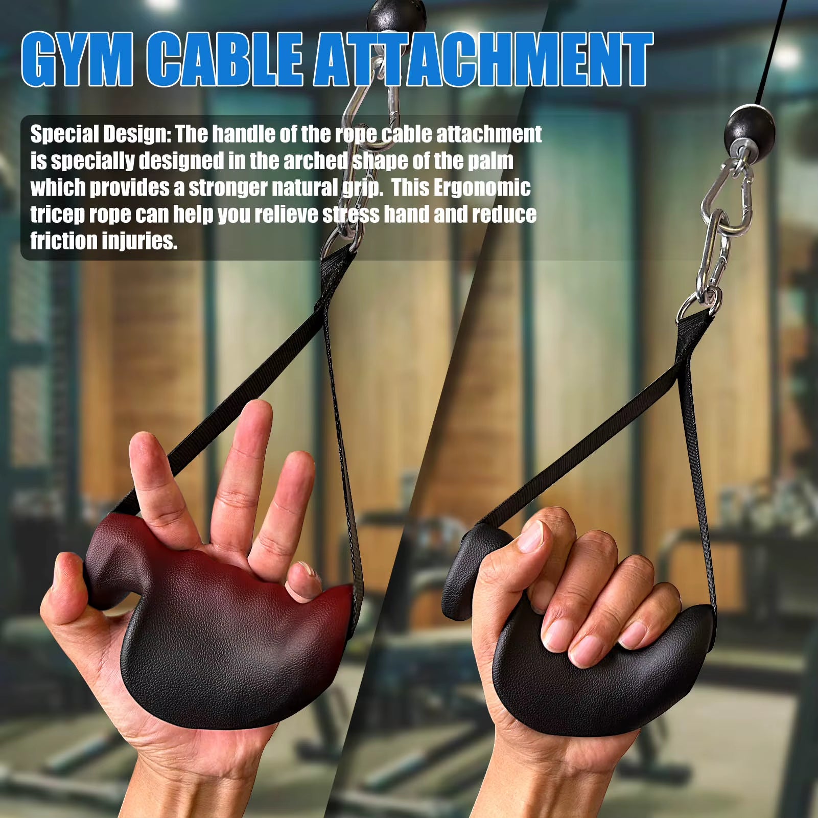 LAT Pull down Bar for Cable Machine Tricep Workout Cable Attachments Ergonomic Tricep Rope Pulldown Attachments Gym Handles