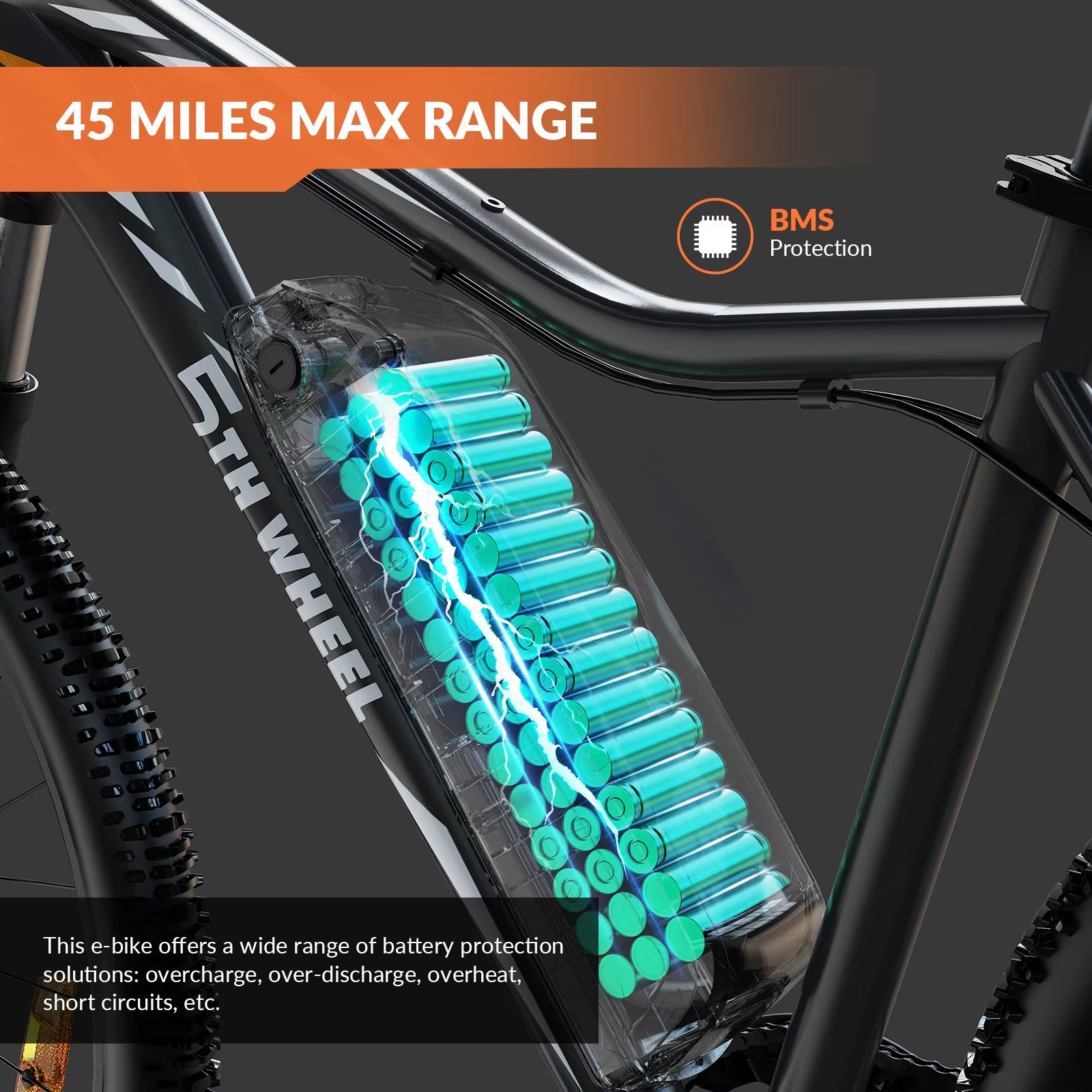 AB17 Electric Bike, 500W Motor, 468Wh Removable Battery, 37KM/H Max Speed, Color LCD Display, Front Suspension