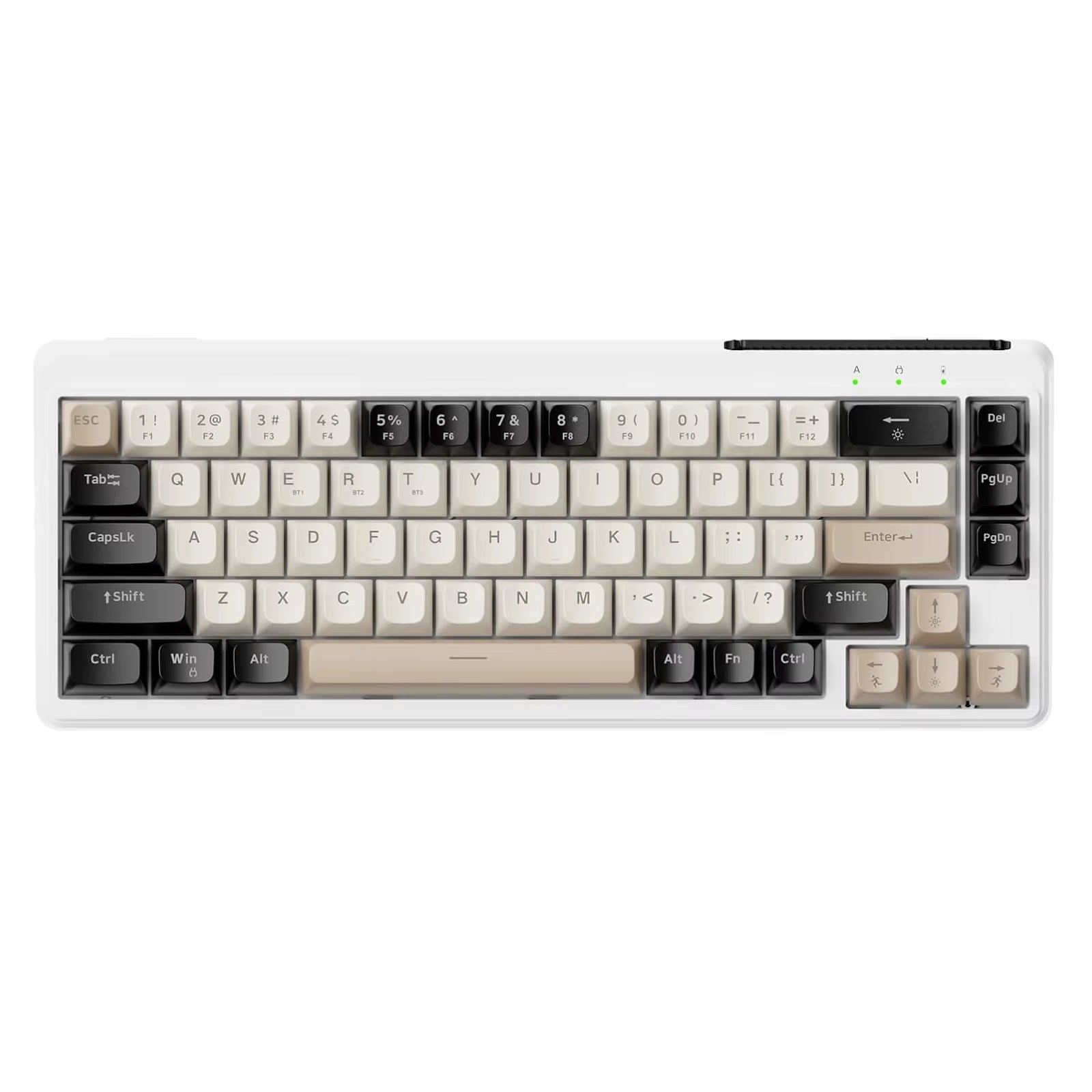 M68 65% Wireless Gaming Keyboard,Tri-Mode Silent Membrane Keyboard,Pbt Keycaps,2000Mah 67 Keys Rainbow LED Backlit for Win/Mac