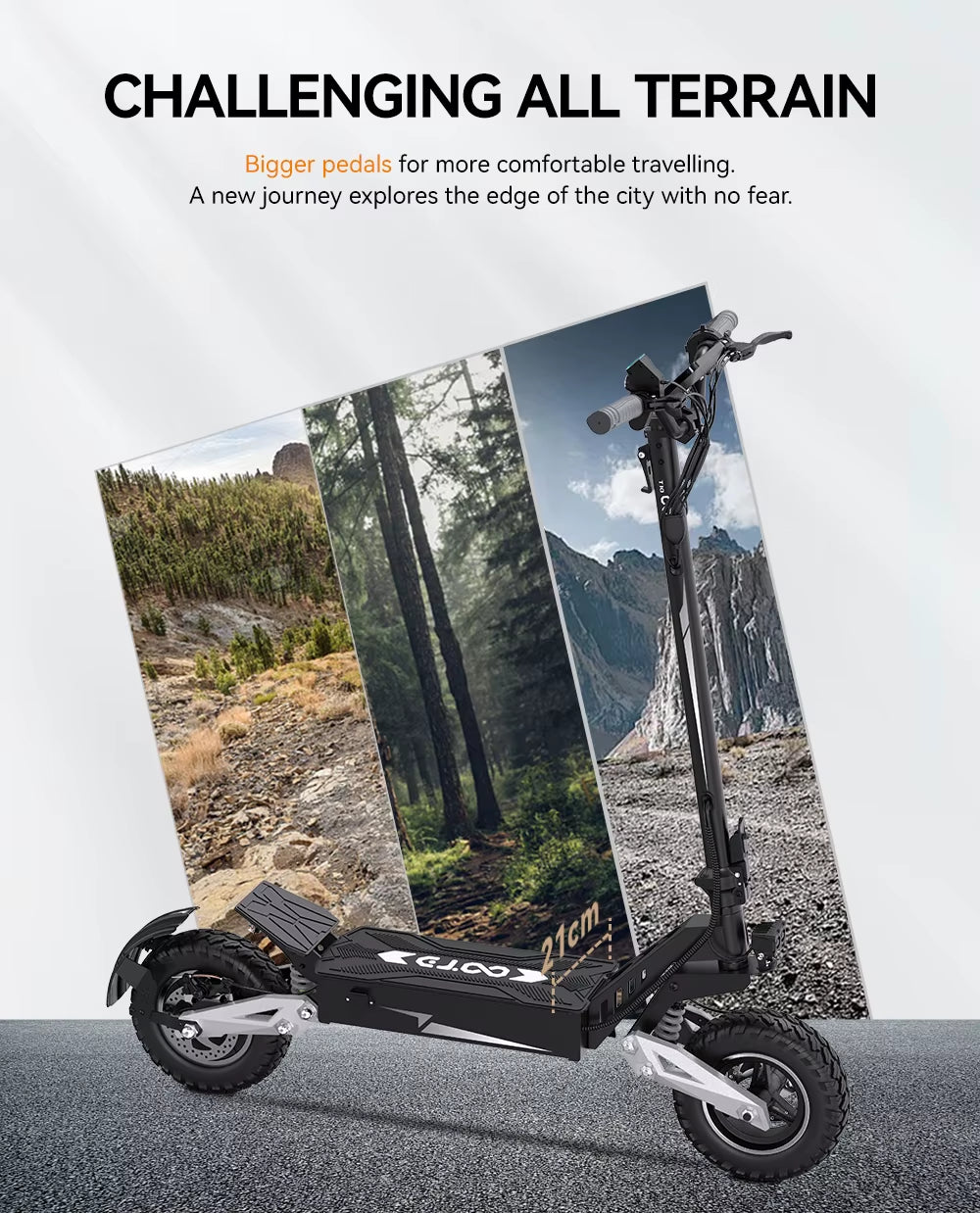 T10 E-Scooter 900W Peak Motor 48V13.5Ah Lithium Battery Large Screen LED Display Electric Scooter 11-Inch Tire Scooters Electric
