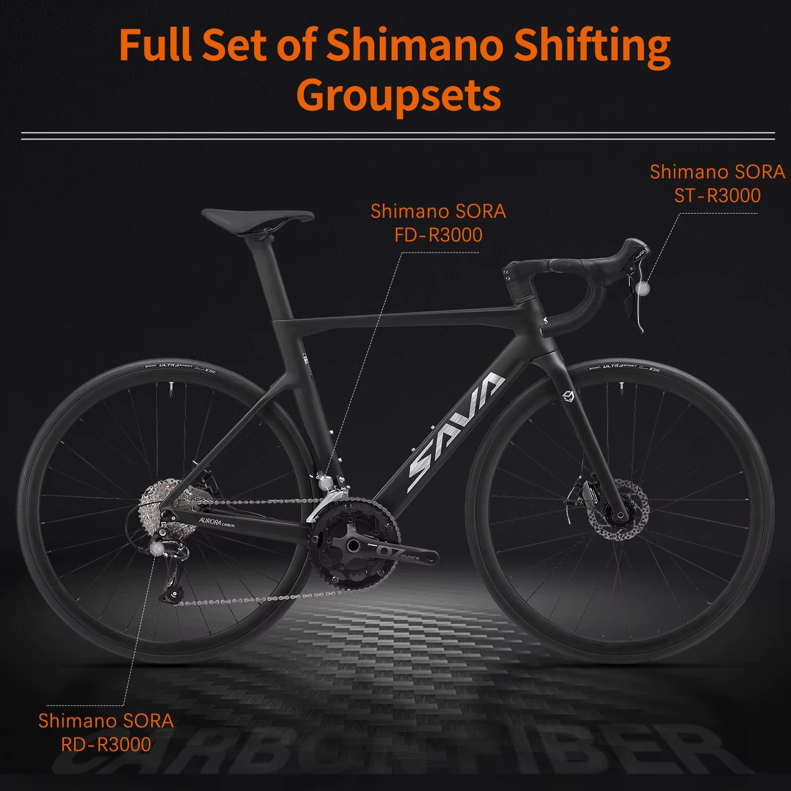 Carbon Fiber Racing Road Bicycle Carbon Frame Bicycle Integrated Handlebar SHIMANO 18-Speed Adult Competition Bicycle