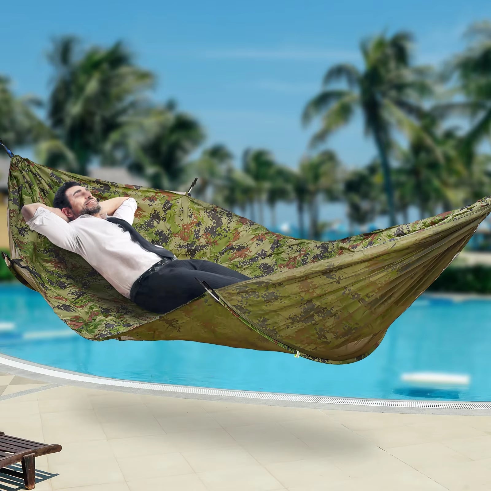 Camping Hammock, Portable Camping Hammock, Anti-Mosquito and Anti-Sun Camping Hammock