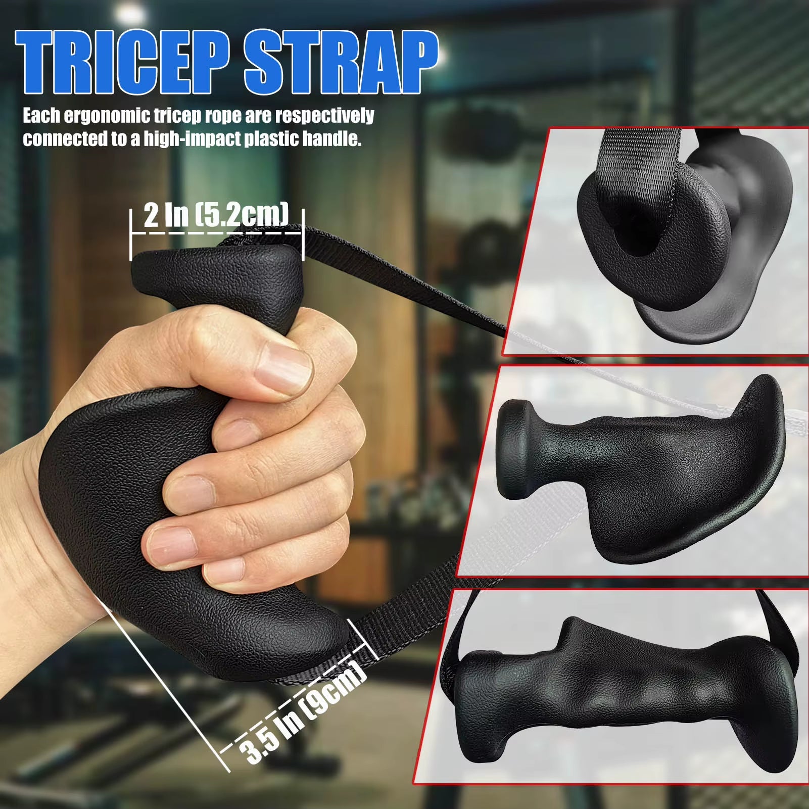 LAT Pull down Bar for Cable Machine Tricep Workout Cable Attachments Ergonomic Tricep Rope Pulldown Attachments Gym Handles