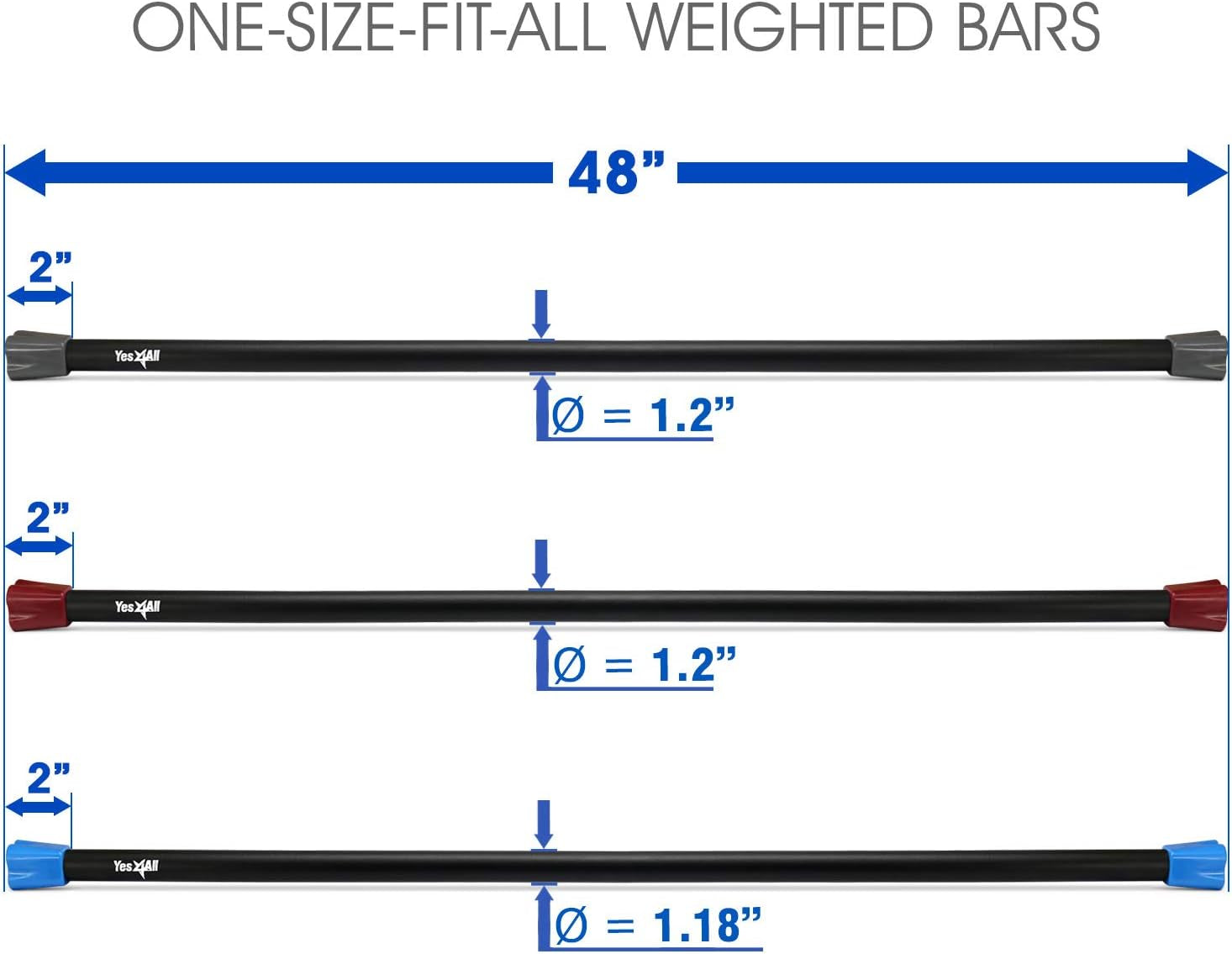 Total Body Workout Weighted Bar, Resistance Band Bar, Racks for Strength Training, Exercise Bar for Yoga in Home and Gym - Single/Combo