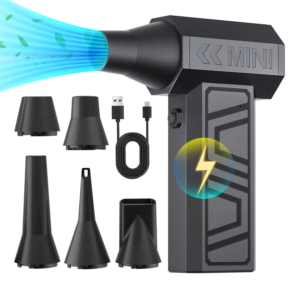 Violent Fan 2025 New Car Fan Cleaning Blower Tools Electric Air Duster Portable Type-C Charging Turbo Jet Fan Blowing Snow