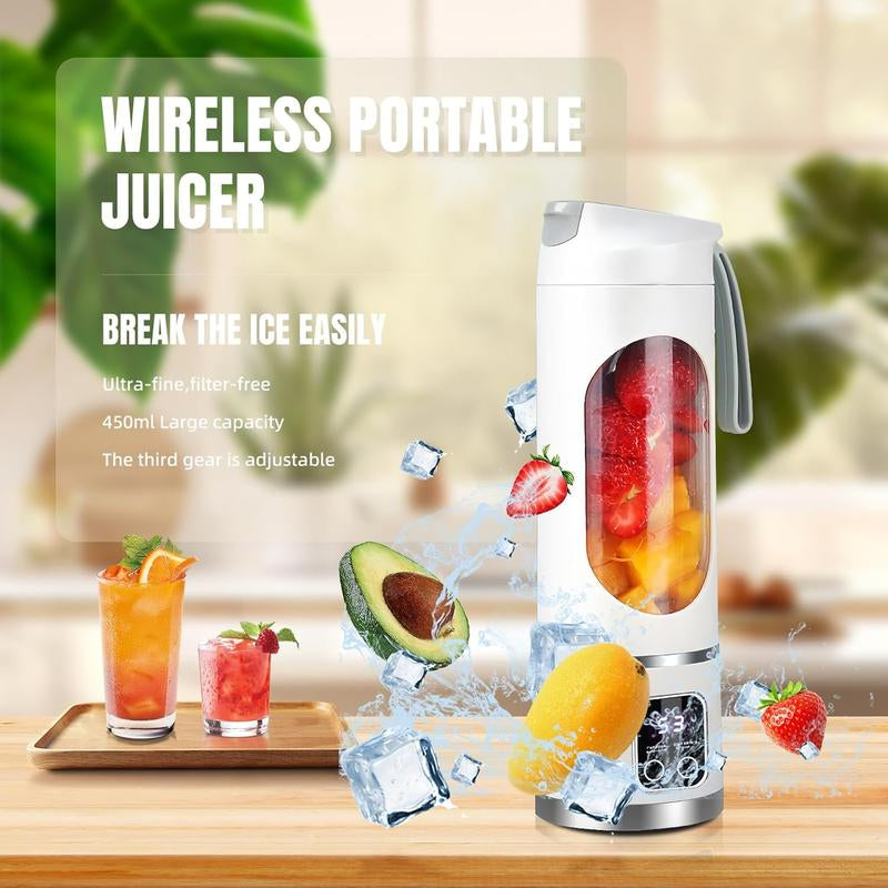 Portable Juicer Tumbler (White & Purple) – Light Wireless Multi-Use Blender with Cold Press, Diet-Friendly Tiktok Top Seller, Kitchen Gadget for Travel/Camping, Great Mens Gift for Smoothie Lovers,No Green Color
