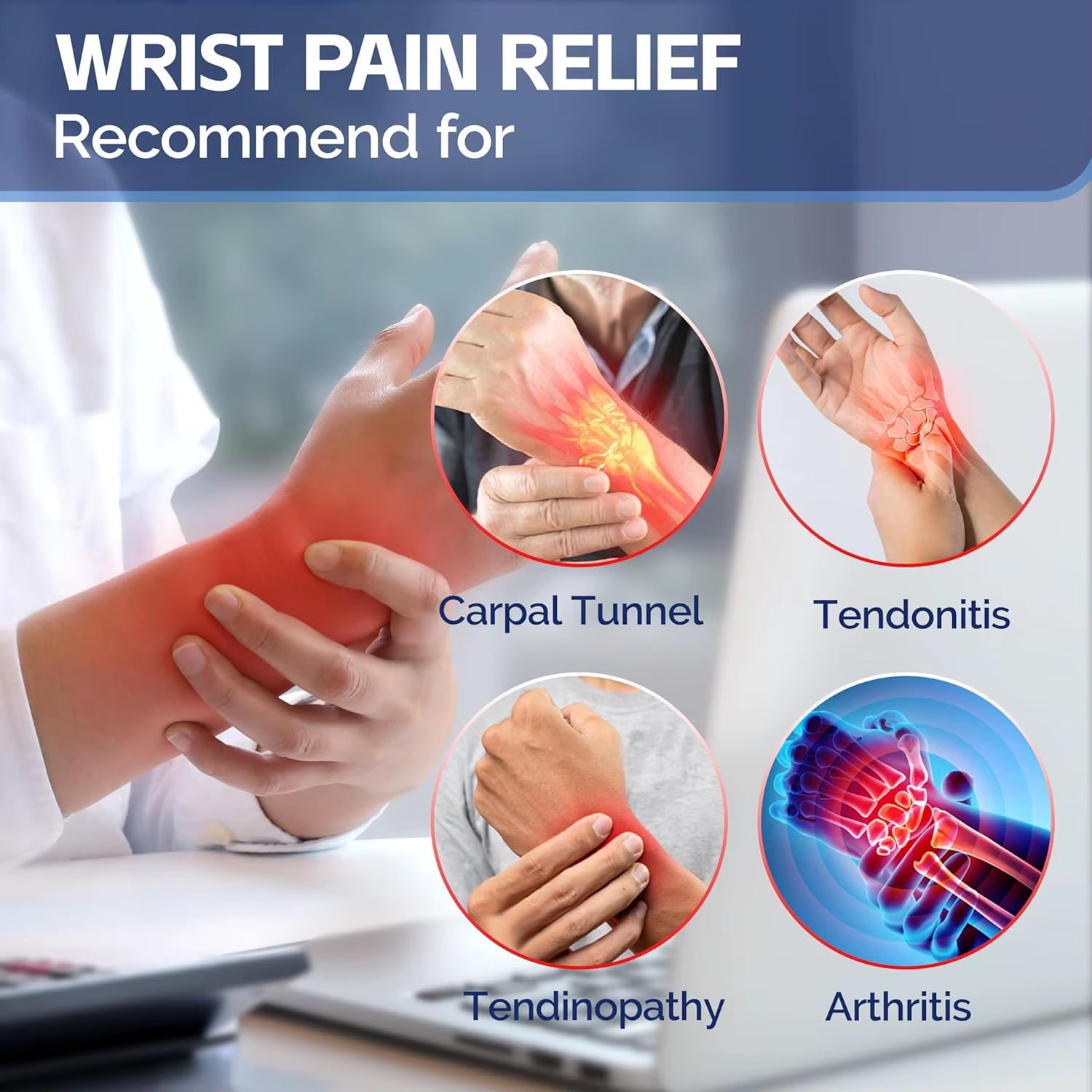 Carpal Tunnel Wrist Brace Support Adjustable Hand Brace for Men & Women Tendonitis Sprained Arthritis Pain Wrist Splint Sleeves