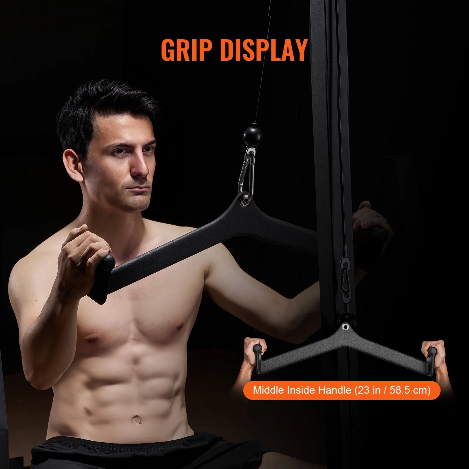 LAT Pulldown Accessory, Rowing V-Bar for Cable Machines, Rubber Grip Tricep Bar, Enhances Back Muscle Strength, Ideal for Bicep Curls and Lat Exercises in Home Gyms