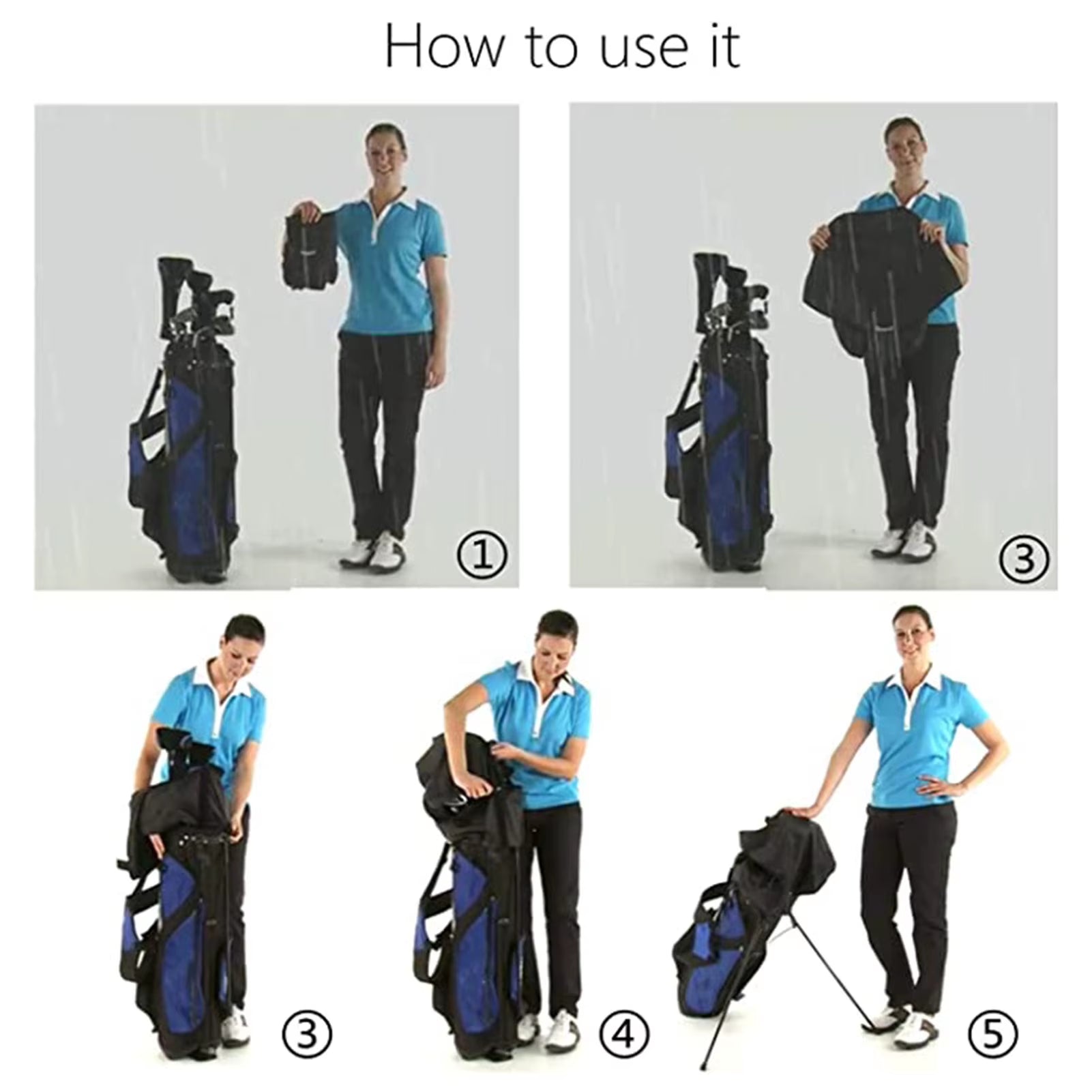 Golf Bag Rain Cover Waterproof Golf Bag Protection Cover Golf Bag Rain Hood Cover Golf Club Bag Dust Cover for Golf Supplies
