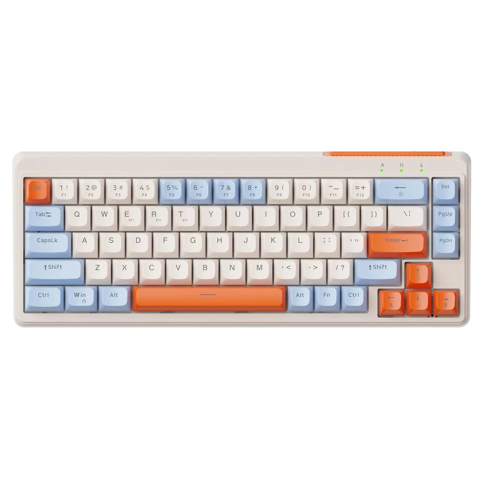 M68 65% Wireless Gaming Keyboard,Tri-Mode Silent Membrane Keyboard,Pbt Keycaps,2000Mah 67 Keys Rainbow LED Backlit for Win/Mac