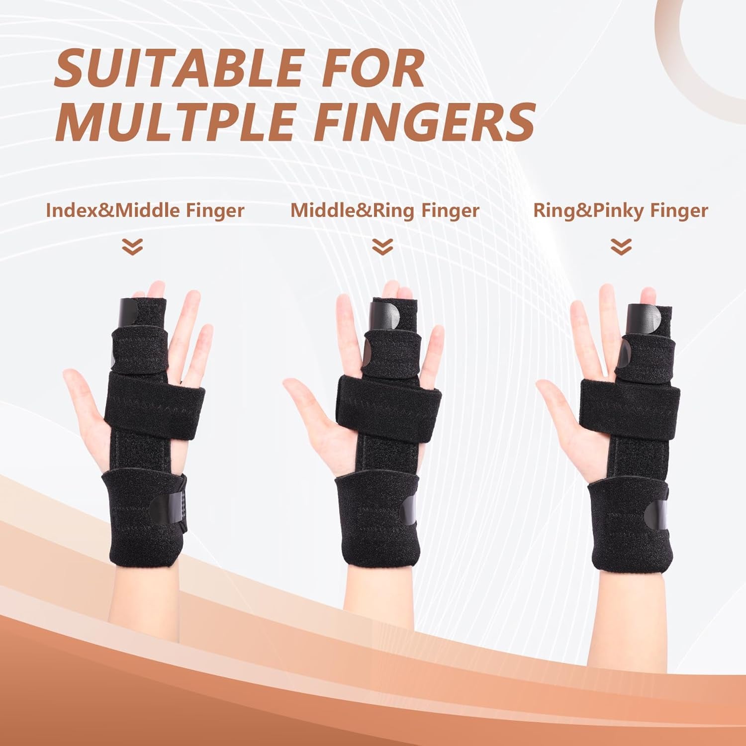 2 Finger Splint, Adjustable Finger Brace, Finger Metal Support for Broken Finger