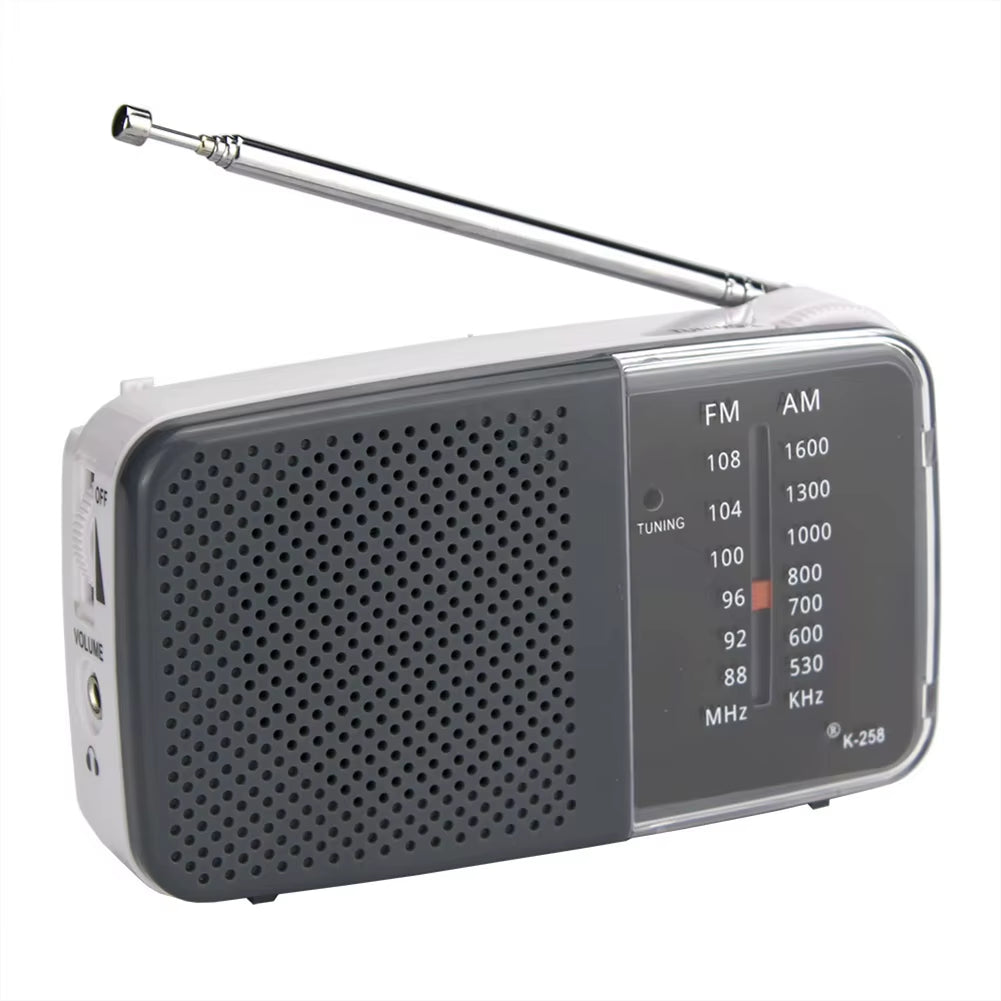AM/FM Radio with Speaker Portable Radio with Strap Battery Powered Radio Telescopic Antenna for Running Cycling