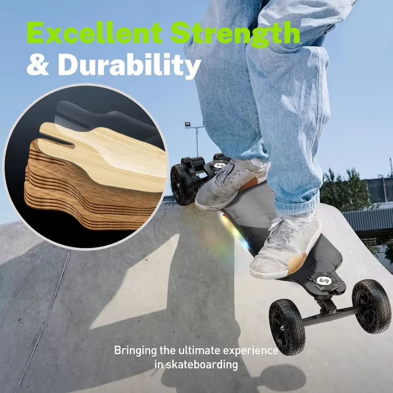 V4/V6/V6Pro/V8/V10 Electric Skateboard with Remote, 250W/450W/500W/1200W/3000W Brushless Motor, 9Mph/12Mph/30 Mph /32M
