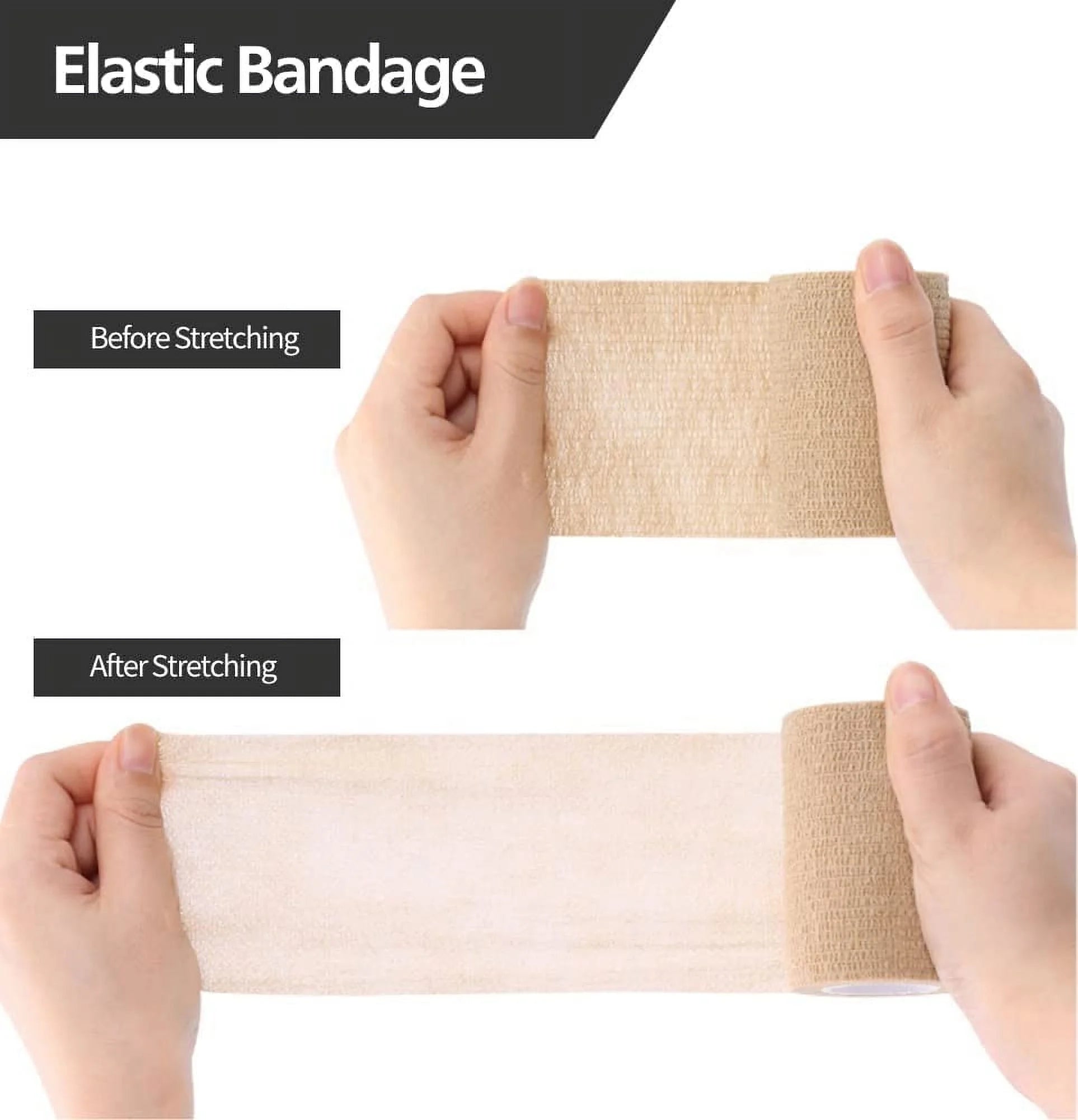 Self Adhesive Bandage Wrap, 12 Pack 4 Inch X 5 Yards Waterproof Stretch Bandage Sports Tape, Breathable Athletic Elastic Bandage for Sports, Wrist, Ankle, Pets