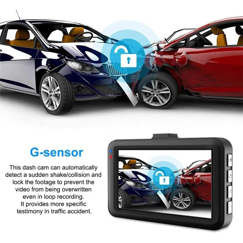 Car Dash Camera 3 Inch Driving Video 1080P Car Auto DVR Loop Recorder for Front and Rear Night Vision G-Sensor Car Accessories