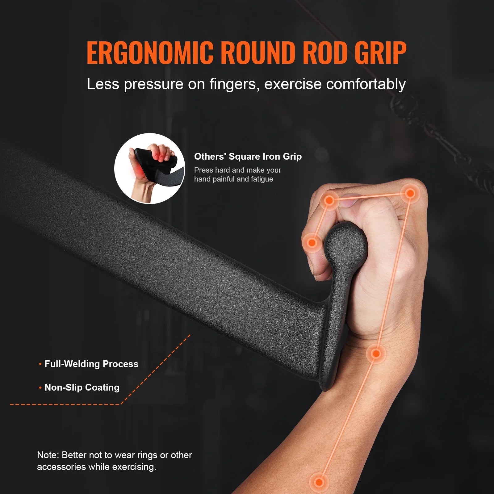 LAT Pulldown Accessory, Rowing V-Bar for Cable Machines, Rubber Grip Tricep Bar, Enhances Back Muscle Strength, Ideal for Bicep Curls and Lat Exercises in Home Gyms