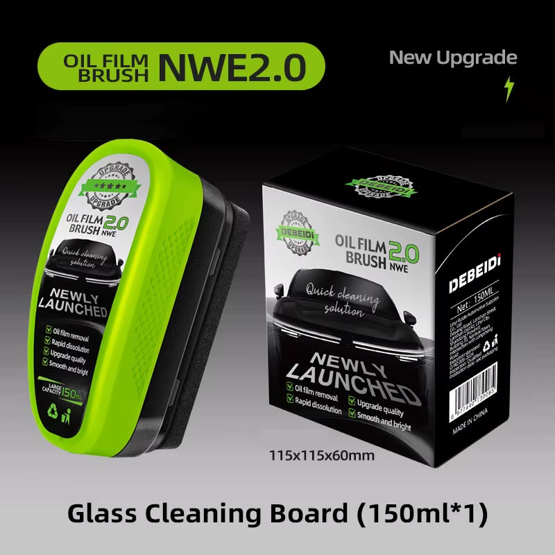 Automotive Oil Film Cleaning Brush, Car Glass Oil Film Cleaner, Window Oil Film Cleaner Brushglass Cleaning Wiper, Anti-Rain Fog