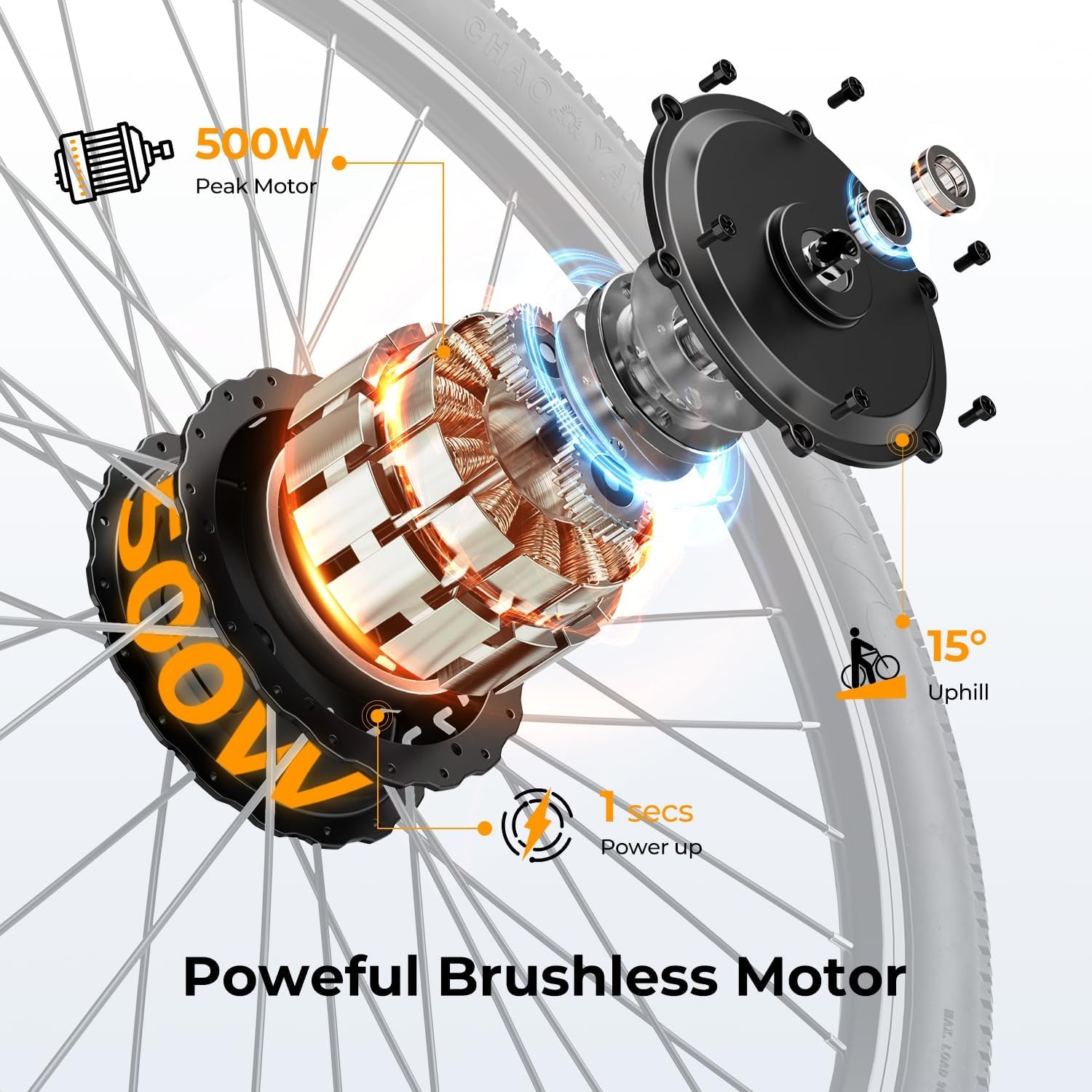 EB5 Electric Bike for Adults with Peak 750W Brushless Motor, 40Miles 20MPH Commuting Electric Mountain Bike with 360Wh Removable Battery, 7-Speed, 26" Tires and Front Fork Suspension