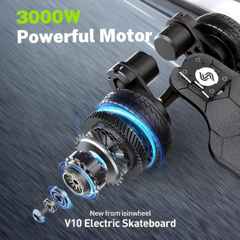 V4/V6/V6Pro/V8/V10 Electric Skateboard with Remote, 250W/450W/500W/1200W/3000W Brushless Motor, 9Mph/12Mph/30 Mph /32M