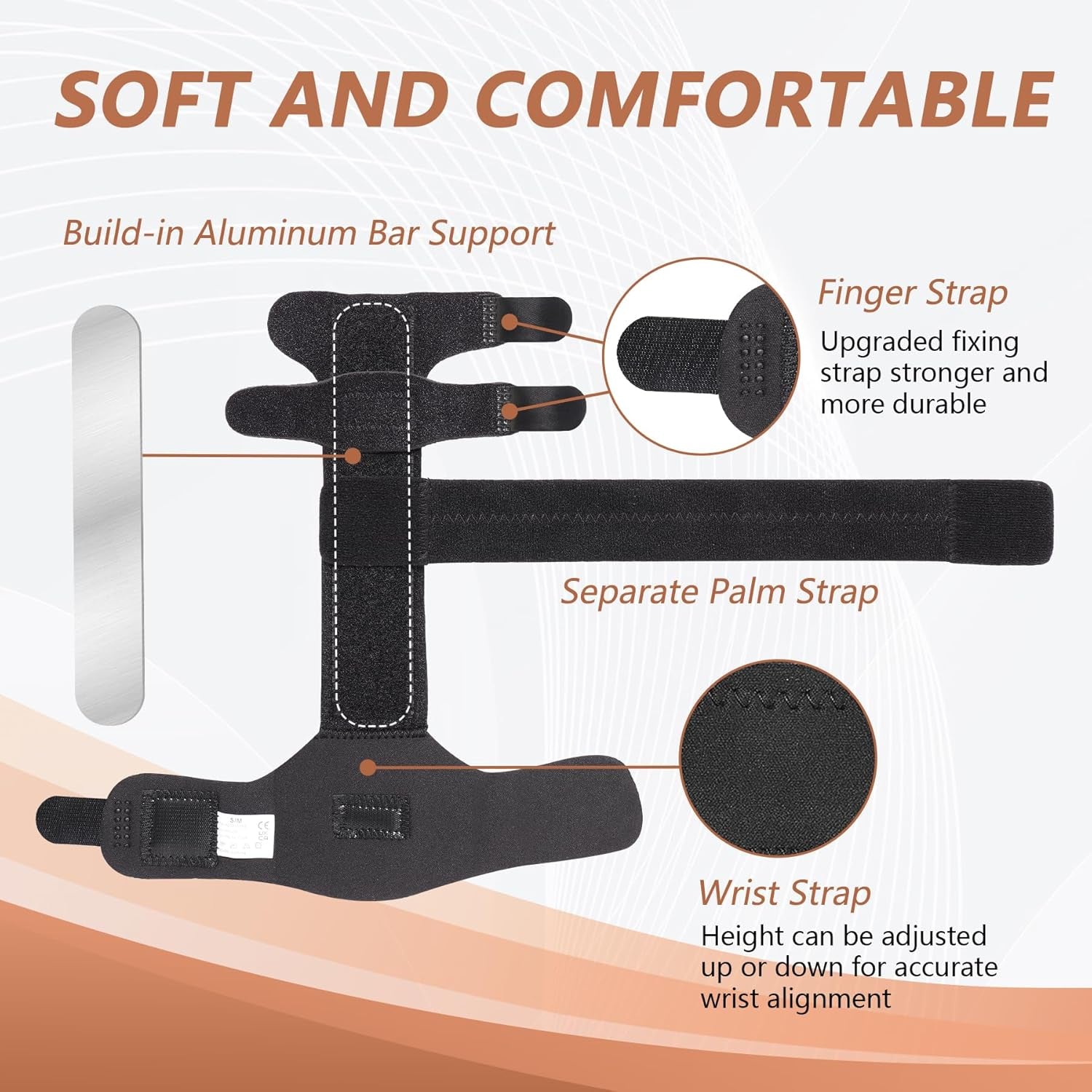 2 Finger Splint, Adjustable Finger Brace, Finger Metal Support for Broken Finger