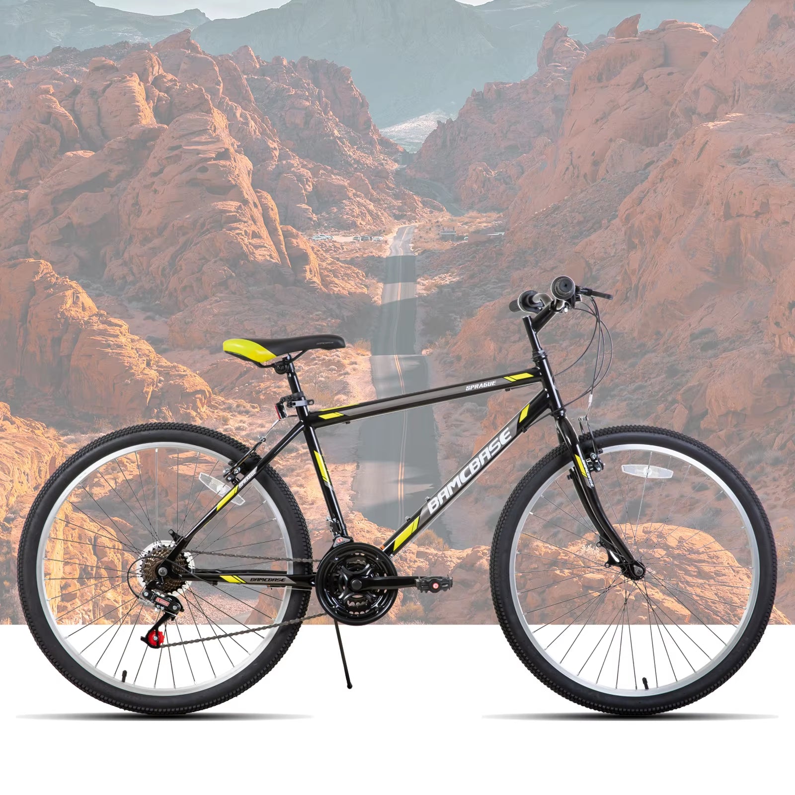 Hiland 24 26 Inch Mountain Bike for Men Women, 21 Speeds High-Carbon Steel Frame, Sport Cycling MTB Bicycle for Adult