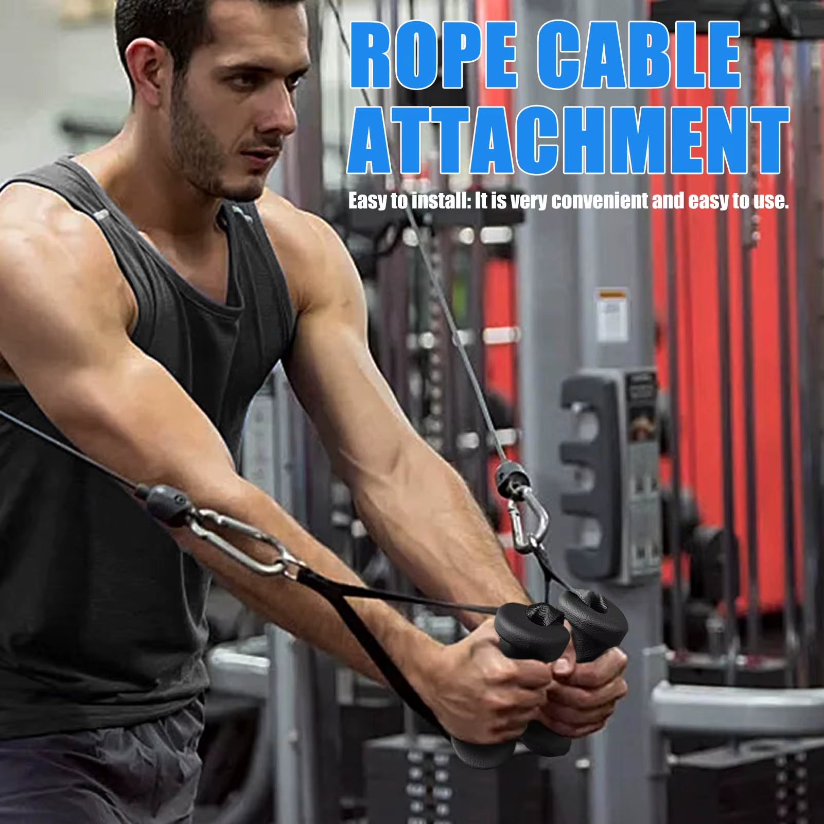 LAT Pull down Bar for Cable Machine Tricep Workout Cable Attachments Ergonomic Tricep Rope Pulldown Attachments Gym Handles
