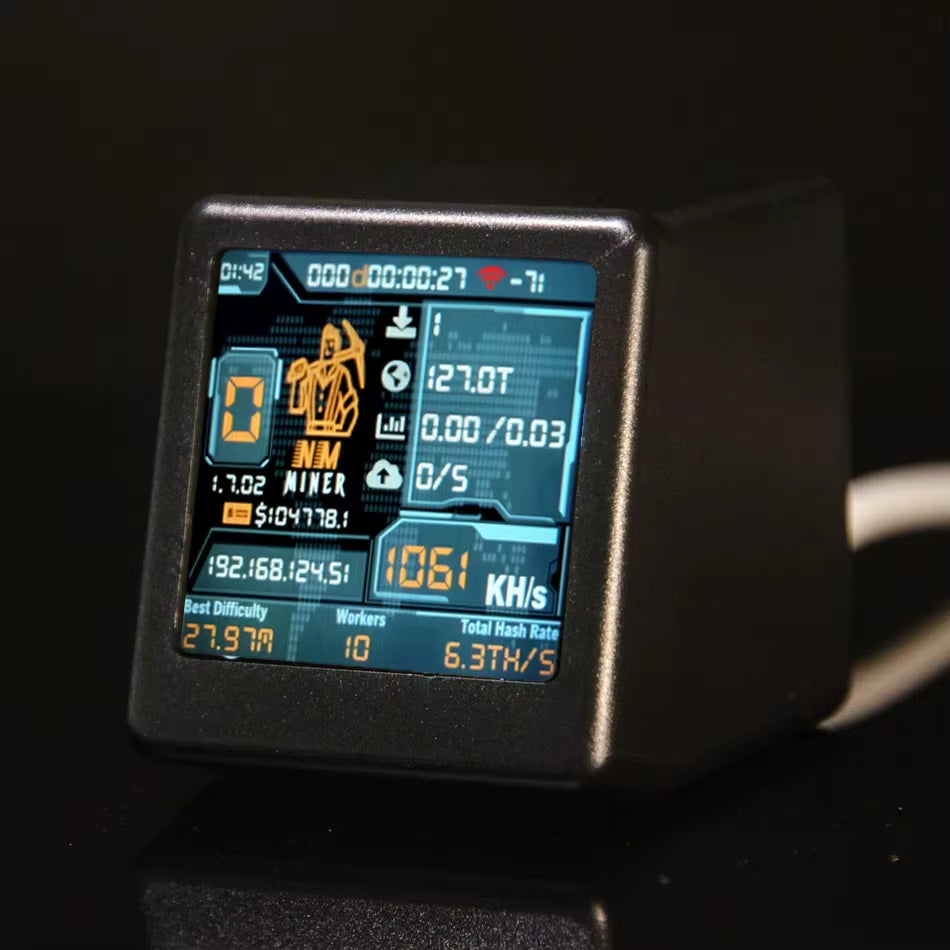 Smart TV Hashrate1060Kh/S ESP32 BTC Solo Lottery Miner for Computer Nerd Gift Home Silent Desktop Clock Lower Power Consumption