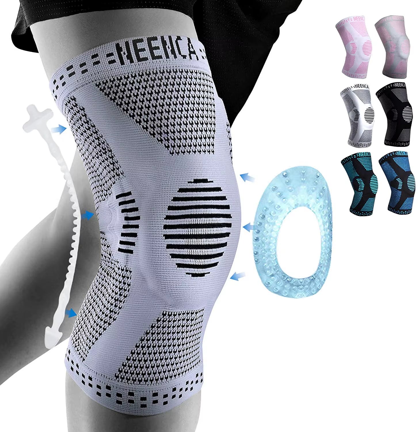 Copper Knee Brace Knee Support with Patella Gel Pad &Side Stabilizers for Knee Pain Sport Arthritis ACL Joint Pain Relief