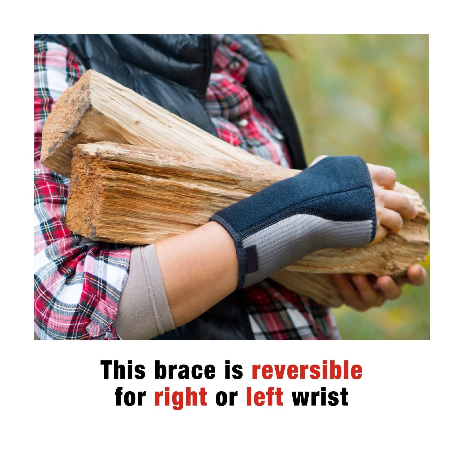 (3 Pack)  Splint Wrist Brace, Reversible, Adjustable, One Size