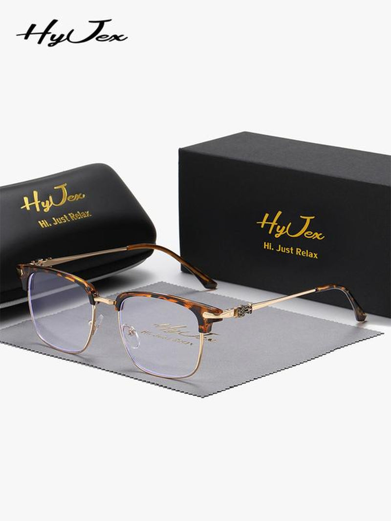 Simple Anti-Blue Light Semi-Rimless Browline Eyeglasses for Everyday Use, Basic Frame Fashion Eyeglasses for Women & Men, Fashion Eyeglasses for Party, Daily Clothing Decor, Perfect for Student Daily Use, Lightweight Eyewear