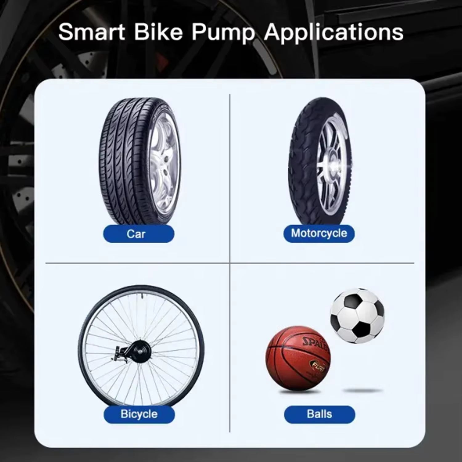 Wireless Portable Car Air Pump Digital Display Multi-Function Tire Basketball Bicycle Emergency Inflator Pump for Travel Camping