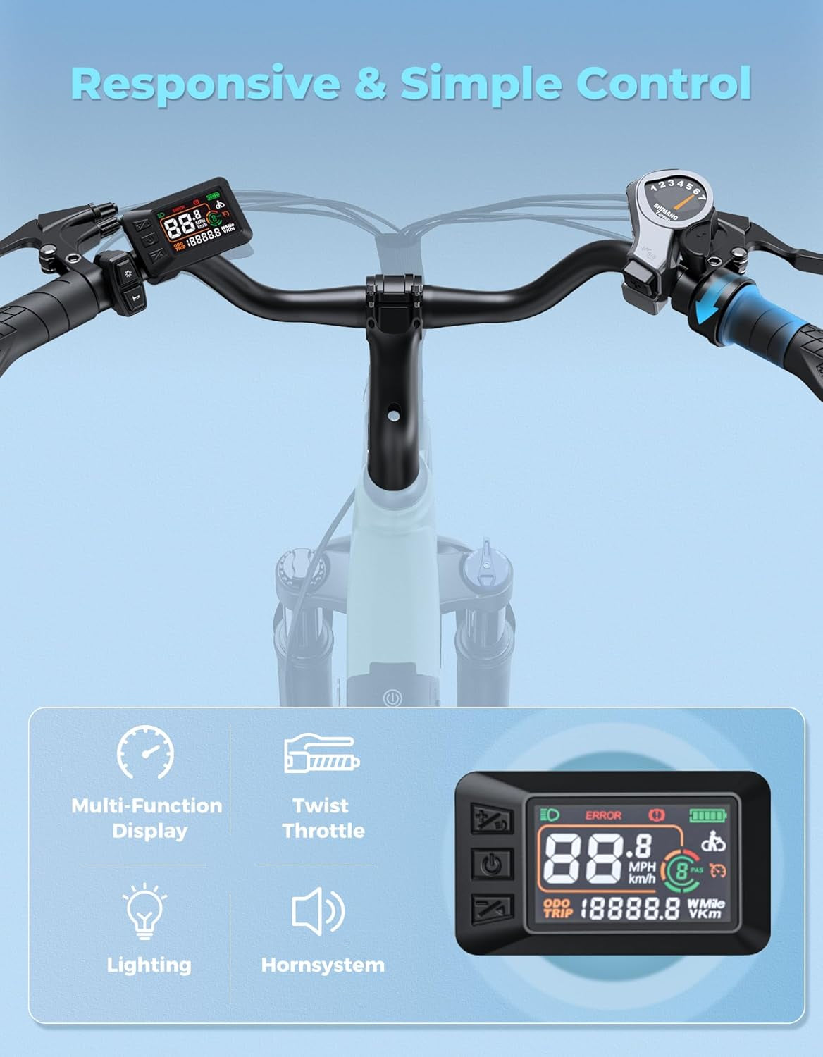 YC1/ST 26" Electric Bike, 750W Peak Motor, Step-Through Ebike for Adults, 360WH Removable Battery, up to 40Miles, Max 23MPH Urban Commuter E-Bike, 7 Speeds & Front Suspension