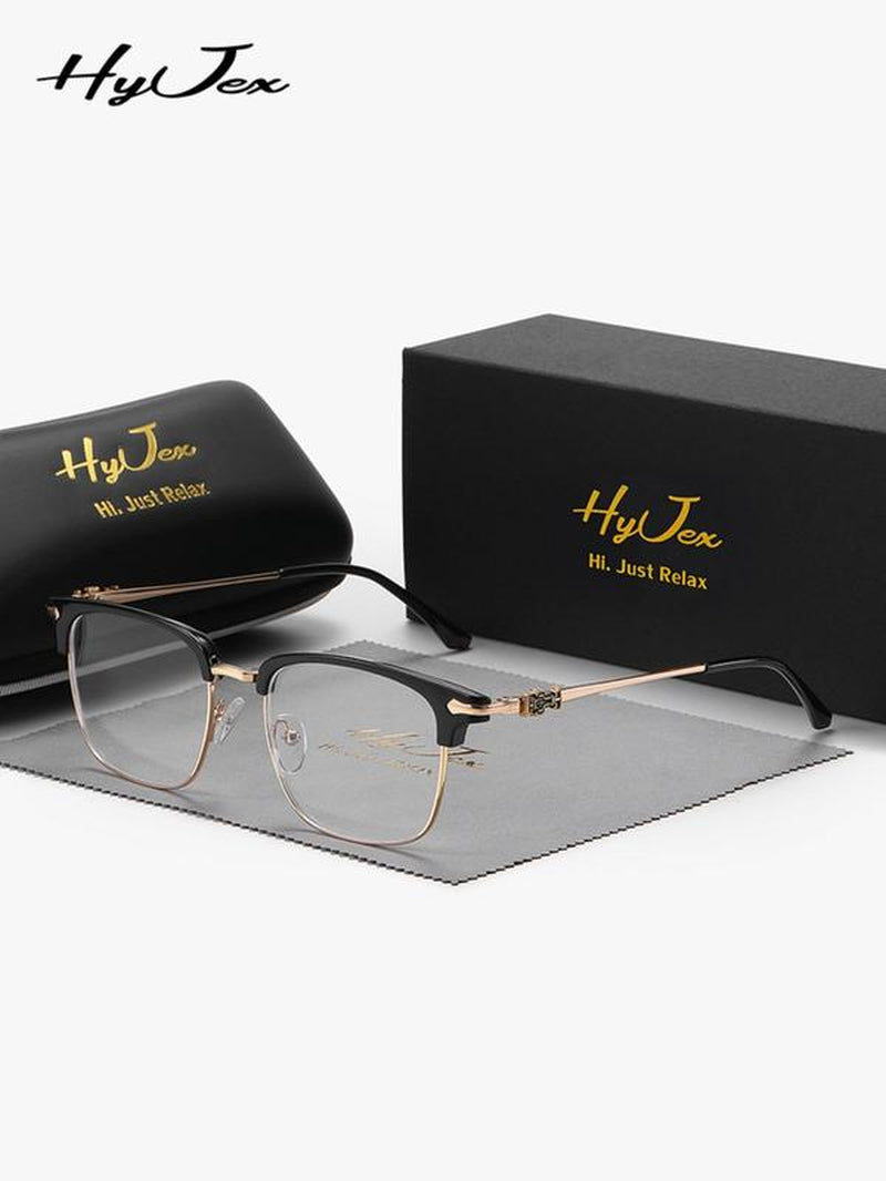Simple Anti-Blue Light Semi-Rimless Browline Eyeglasses for Everyday Use, Basic Frame Fashion Eyeglasses for Women & Men, Fashion Eyeglasses for Party, Daily Clothing Decor, Perfect for Student Daily Use, Lightweight Eyewear