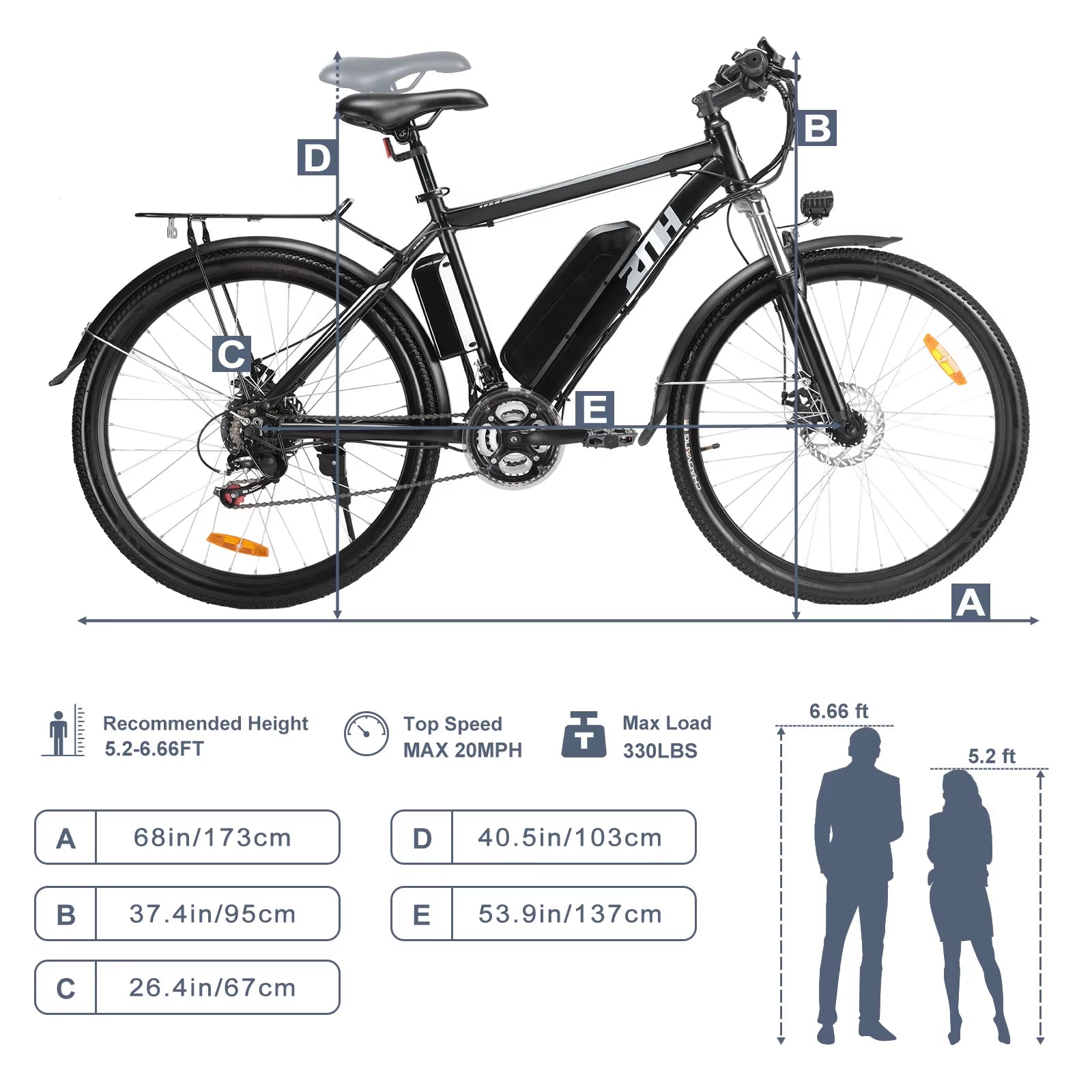 1000W Peak 48V Electric Bike for Adults, 26 Inch Electric Mountain Bike with Removable Battery,Up to 50Miles Range 20 MPH