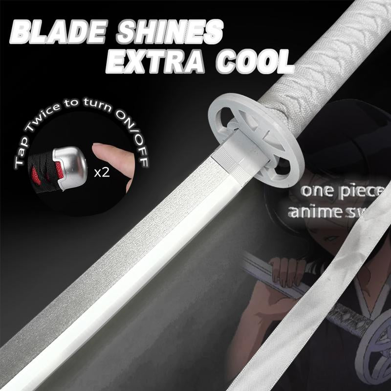Light up Bleach Anime Sode No Shirayuki Sword - 40 Inches Plastic Anime Cosplay Prop with Sageo Belt & Stand