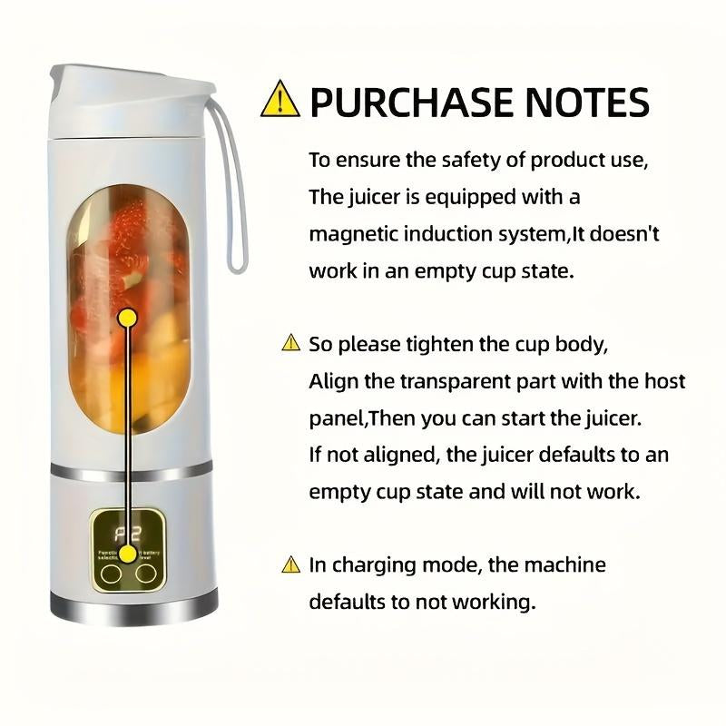 Portable Juicer Tumbler (White & Purple) – Light Wireless Multi-Use Blender with Cold Press, Diet-Friendly Tiktok Top Seller, Kitchen Gadget for Travel/Camping, Great Mens Gift for Smoothie Lovers,No Green Color