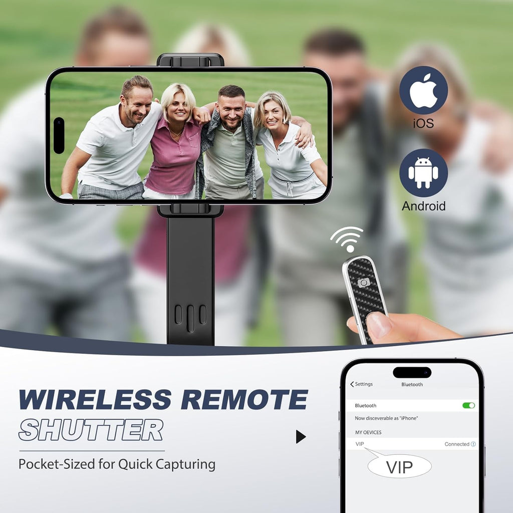 62" Phone Tripod & Selfie Stick for Golf Training, Extendable Cell Phone Tripod