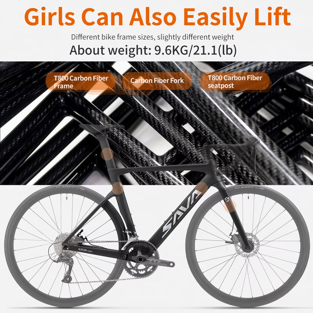Carbon Fiber Racing Road Bicycle Carbon Frame Bicycle Integrated Handlebar SHIMANO 18-Speed Adult Competition Bicycle