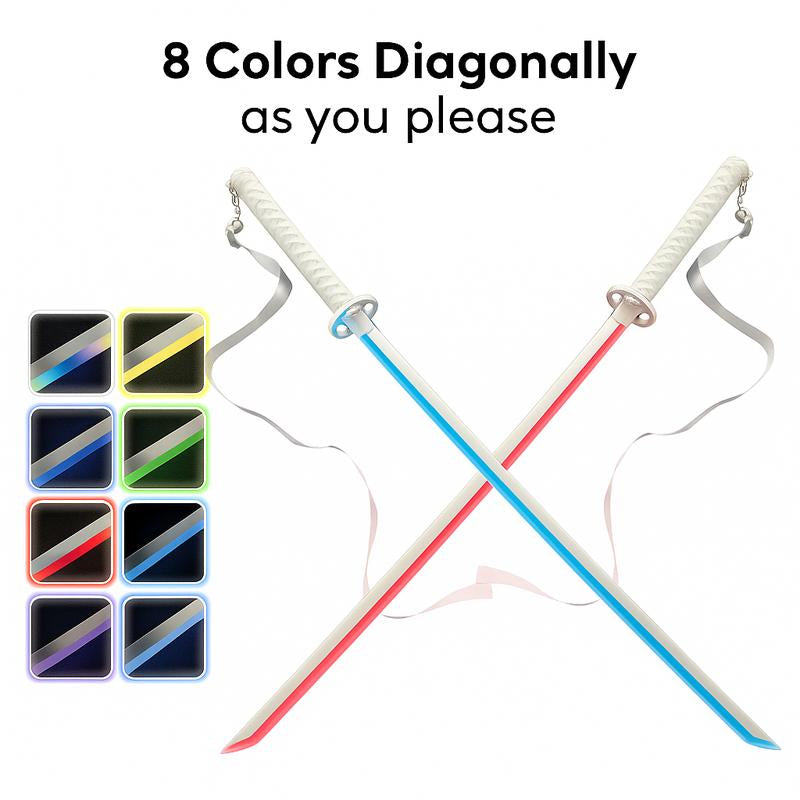 Light up Bleach Anime Sode No Shirayuki Sword - 40 Inches Plastic Anime Cosplay Prop with Sageo Belt & Stand