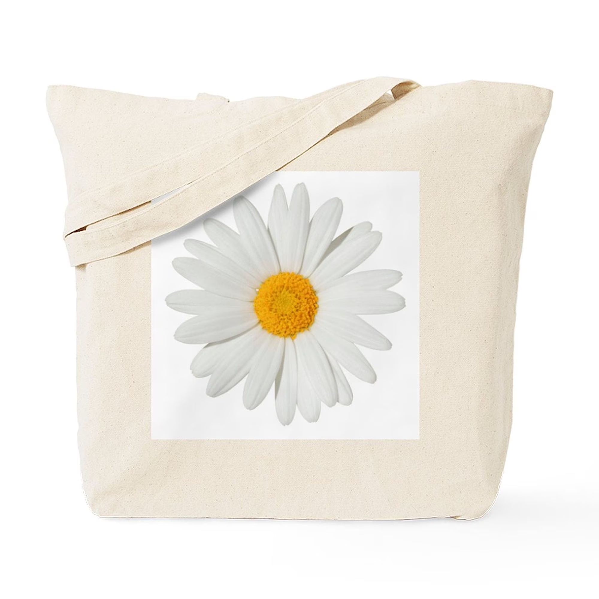 - Daisy Tote Bag - Unisex Canvas Tote Bag, Beige, 1-Piece