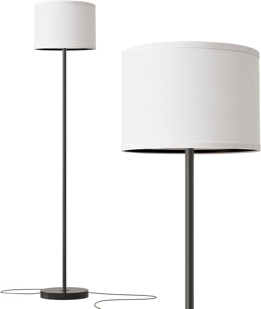 61" Farmhouse Industrial Floor Lamp for Living Room Standing Floor Lamp Rustic Floor Lamps for Living Room Bedroom Tall Lamps with Rotary Switch for Bedroom with White Linen Lamp Shade