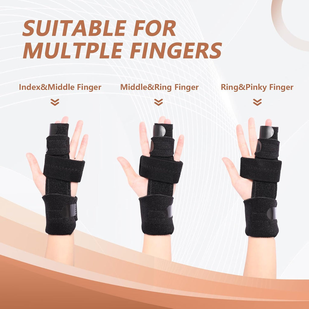 2 Finger Splint, Adjustable Finger Brace, Finger Metal Support for Broken Finger