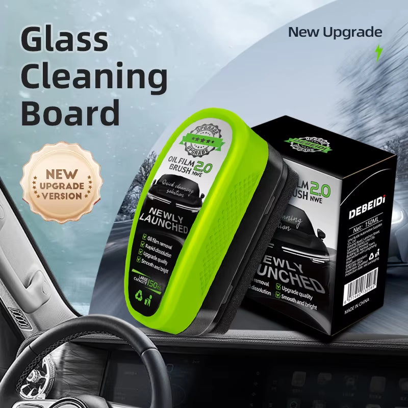 Automotive Oil Film Cleaning Brush, Car Glass Oil Film Cleaner, Window Oil Film Cleaner Brushglass Cleaning Wiper, Anti-Rain Fog
