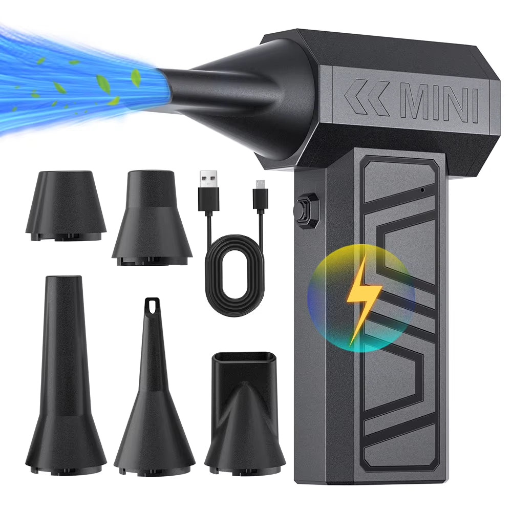 Violent Fan 2025 New Car Fan Cleaning Blower Tools Electric Air Duster Portable Type-C Charging Turbo Jet Fan Blowing Snow