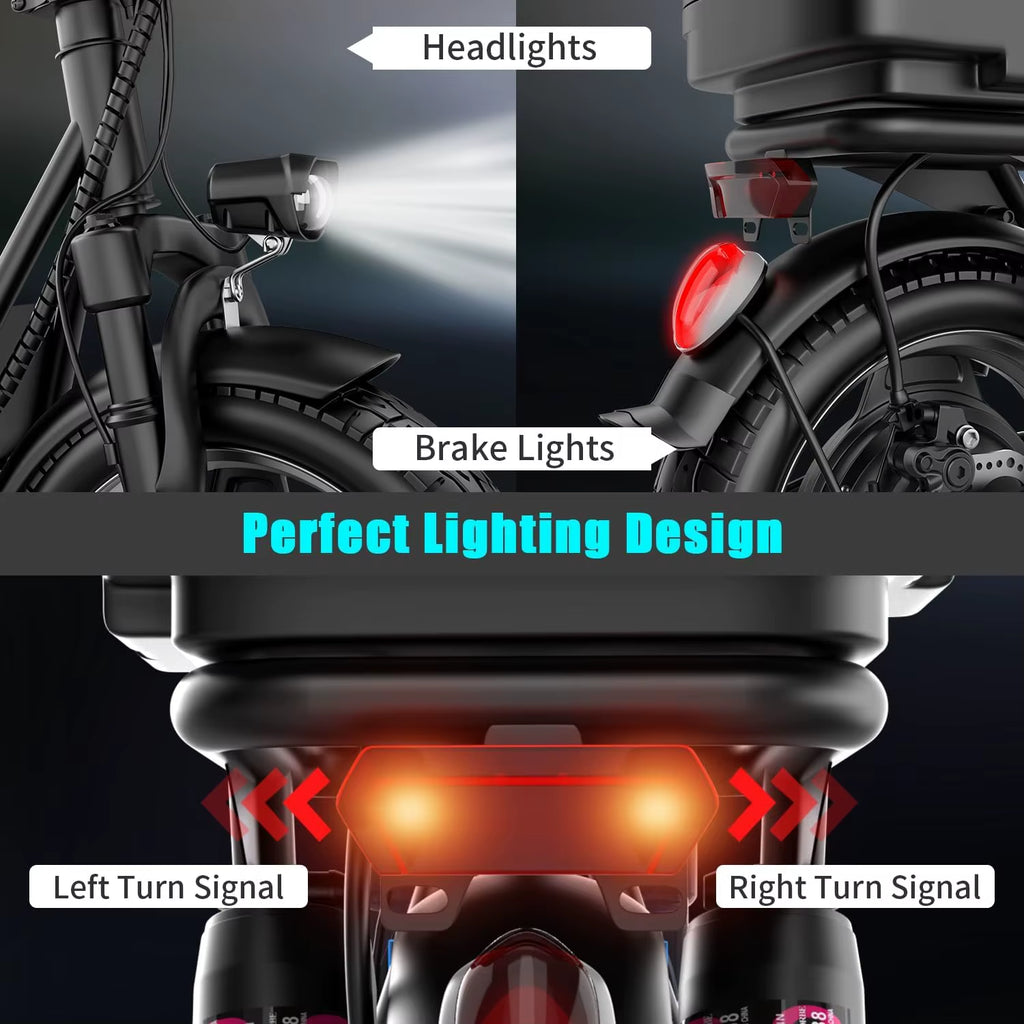 Folding Electric Scooter with Trunk, 500W Motor (Peak 650W), 48V15AH, 20MPH, 24-32Mile Range,Motorcycle for Commuting Travel