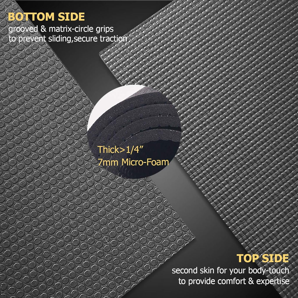Large Yoga Mat 6'X4'/6'X6'/7'X5'(7Mm/9Mm), Extra Thick Workout Mats for Home Gym Flooring,Ultra Comfortable Non-Slip Quick Resilient Barefoot Wide Exercise Mat for Pilates,Stretching,Meditation