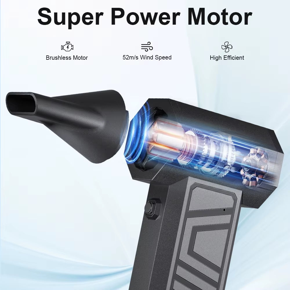 Violent Fan 2025 New Car Fan Cleaning Blower Tools Electric Air Duster Portable Type-C Charging Turbo Jet Fan Blowing Snow